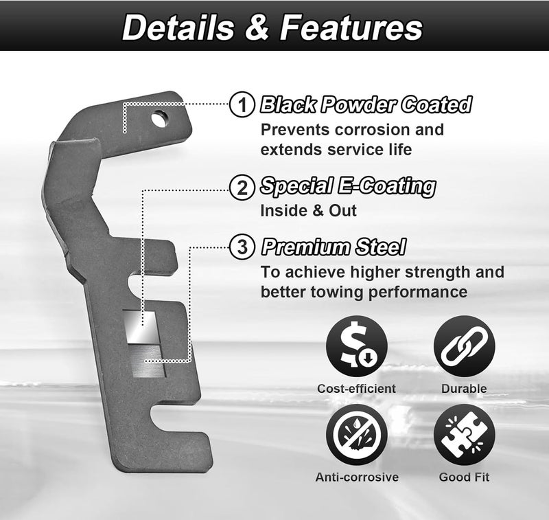 ROMELACK Hood Hinge Mount Brackets Ditch LED Pods Bracket Compatible with Ford Ranger 2019-2023(No Drilling) - Image 2